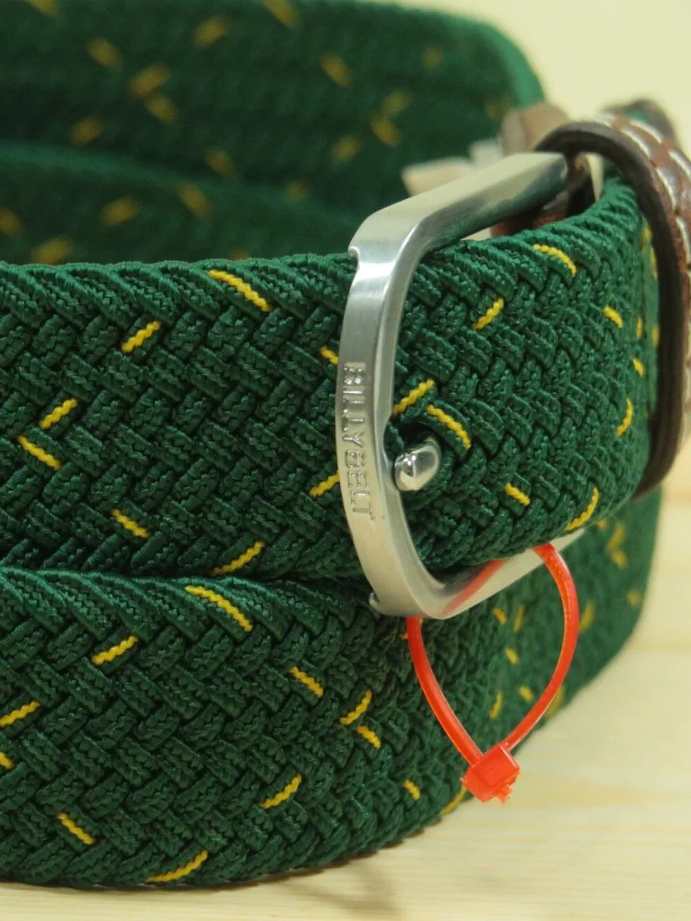BillyBelt Elastic Woven Belt Mens 34-40 Green Yellow The Kingston Stretch